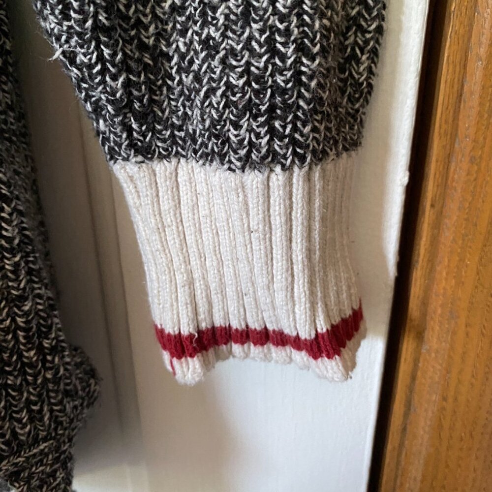 Chunky Black/White Speckled Pullover | Kodiak-Style Cuff Sweater | Relaxed Fit - Picture 4 of 13